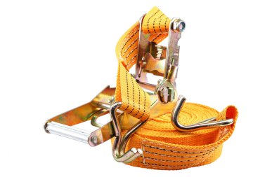 Beyaz arka planda izole edilmiş kargo bağlarını güvence altına alma mekanizması