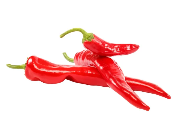 Friss red hot chili paprika elszigetelt fehér background — Stock Fotó