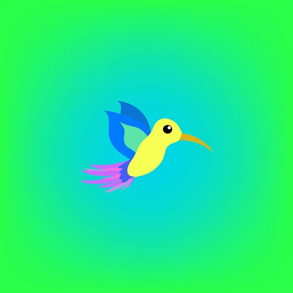 Isolato Piatto Colorato Logo Colibrì — Vettoriale Stock