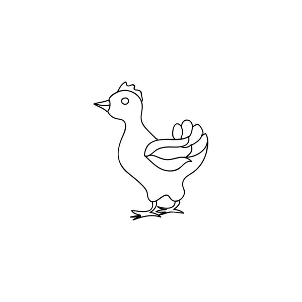 Funny Hen Children Coloring Page Isolated White — Stock Photo, Image