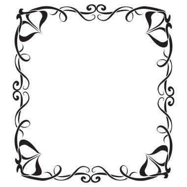 Art Nouveau dekoratif tek renkli kare çerçeve metin yer ile