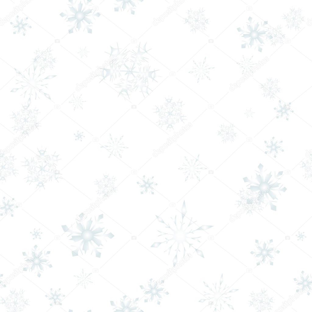 Christmas Snow flakes seamless pattern isolated