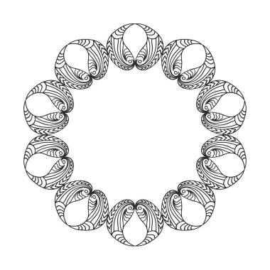 Dekoratif siyah ve beyaz kitap çerçeve metin yer ile boyama