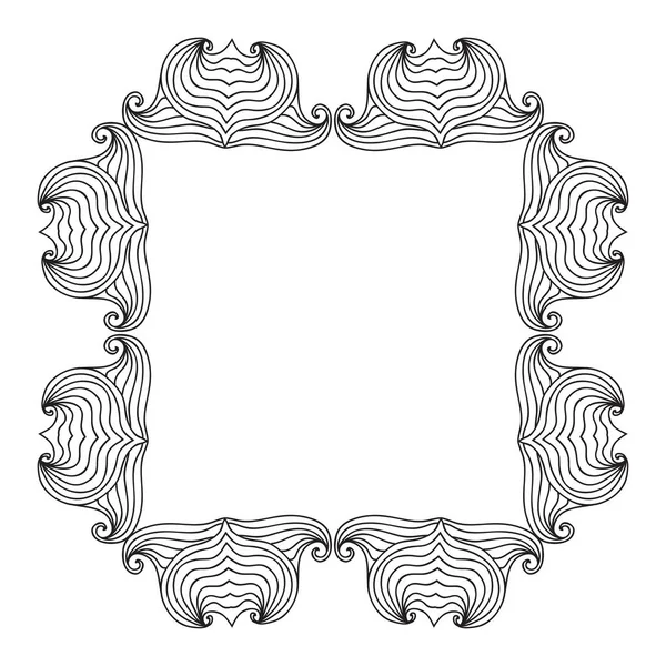 Декоративная Рамка Черно Белой Раскраски Текстовым Местом — стоковый вектор