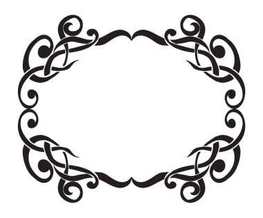 Art Nouveau dekoratif tek renkli kare çerçeve metin yer ile