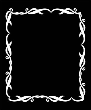 Art Nouveau dekoratif tek renkli kare çerçeve metin yer ile