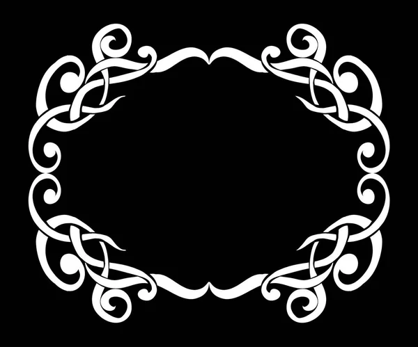 テキストの場所とアール ヌーボー装飾的な白黒正方形のフレーム — ストックベクタ