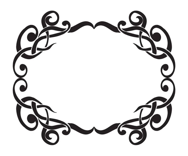 Art Nouveau Decorative Monochrome Square Frame Text Place — Stock Vector