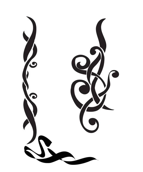 アール ヌーボーの装飾的な白黒フレーム要素 — ストックベクタ