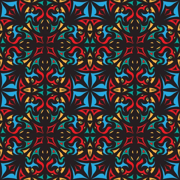 タイル張りの装飾的な抽象的な東地中海のシームレス パターン — ストックベクタ