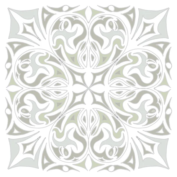 Decorativo Abstracto Azulejos Mediterráneo Oriental Bufanda Patrón — Vector de stock