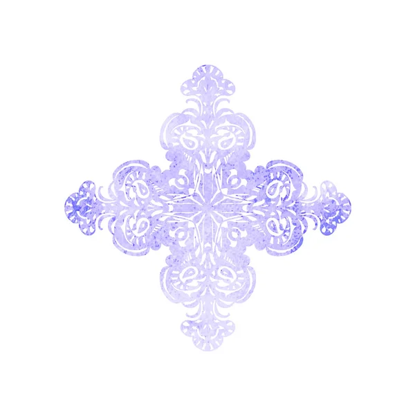 Abstraktes Kreuz Aquarell Mandala Element Vektor Isoliert Auf Weiß — Stockvektor