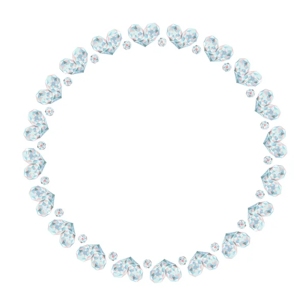 Lysande Glamour Pärlor Diamant Kristall Ram Halsband Vektor Isolerade — Stock vektor