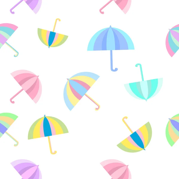 Paraguas Arco Iris Inconsútil Colorido Plano Patrón Fondo Aislado — Archivo Imágenes Vectoriales
