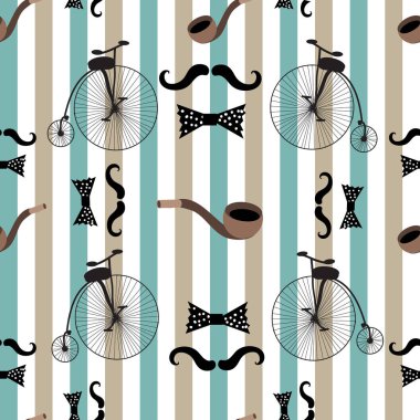 Viktorya tarzı vintage retro hipster steampunk tasarım dikişsiz desen arka plan 