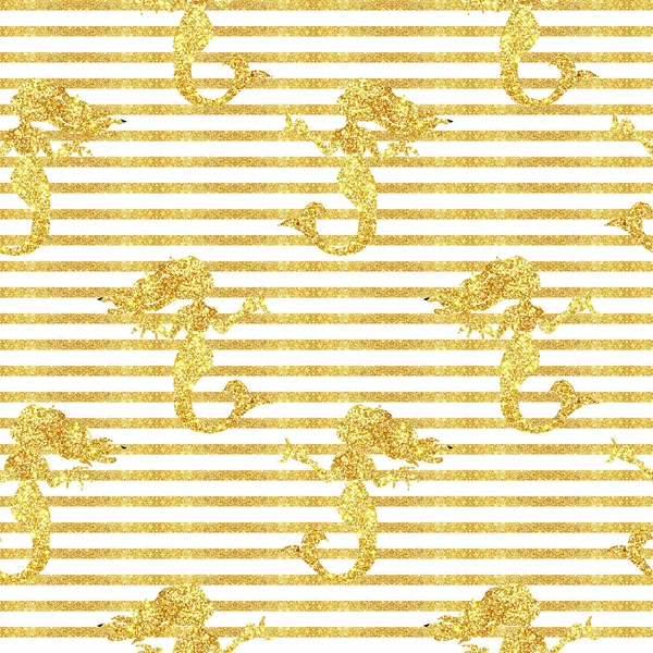 ゴールデングリッター輝くグラマーシームレスなカーニバルパターン — ストック写真