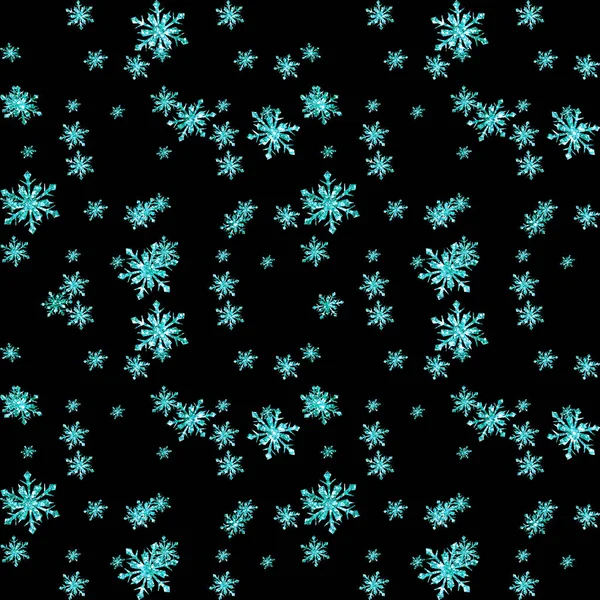 Christmas Holiday Glitter Shine Snowflakes Seamless Pattern — Stock Photo, Image