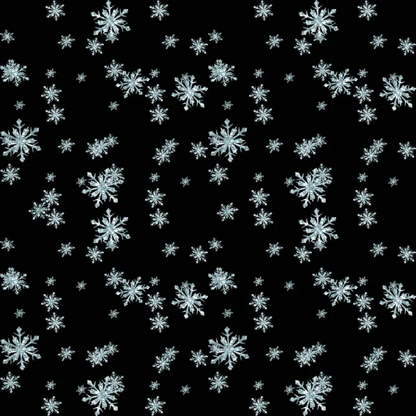 Christmas Holiday Glitter Shine Snowflakes Seamless Pattern — Stock Photo, Image