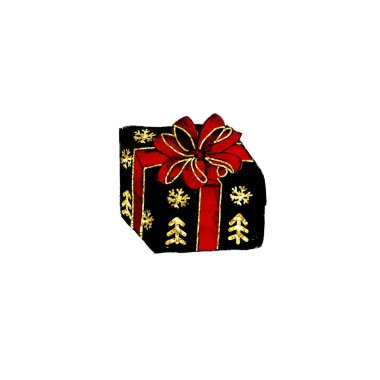 Watercolor hand drawn artistic colorful retro candy cane and gift boxes  isolated on white background