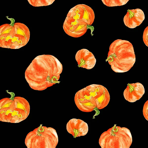 Watercolor Hand Drawn Artistic Colorful Halloween Spooky Vintage Seamless Pattern — Stock Photo, Image