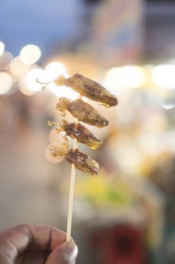 Grilled Squid Steak close up 