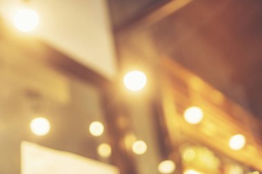 Vintage Tones ile bulanık arkaplan, Bokeh ile kahve dükkanı bulanık arkaplan