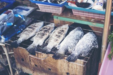 seafood in market, closeup 