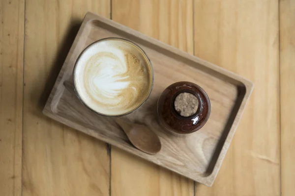 Kaffee Latte Mit Zucker — Stockfoto