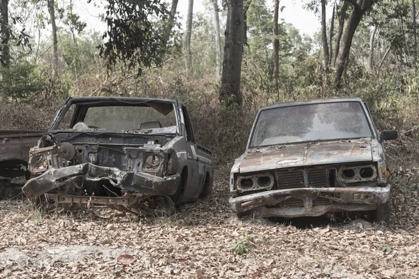 Old Rusty Cars Forest — Fotografia de Stock