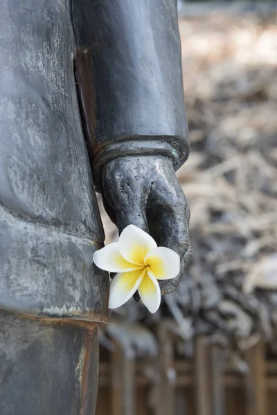 Fiori Mano Statua — Foto Stock