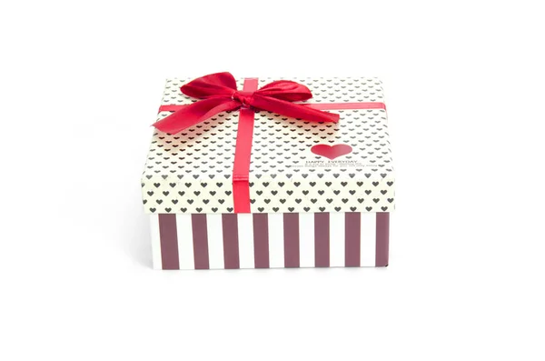 Κουτί Δώρου Για Χριστούγεννα Απομονωμένες Λευκό Φόντο — Φωτογραφία Αρχείου