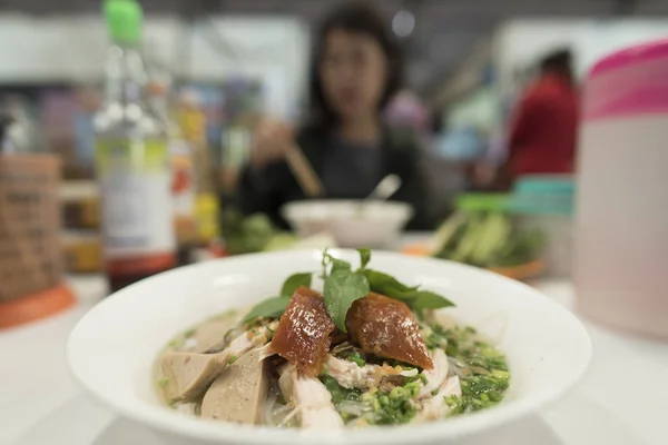 Preparação Macarrão Arroz Vietnamita Com Carne Bovino Outras Matérias — Fotografia de Stock