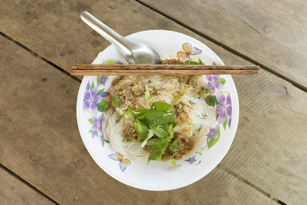 Vietnam Noodle Set Pham Ngu Lao Street Chi Minh — Stock Photo, Image