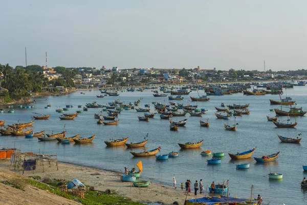 Mui Vietnam February 2016 Fishing Village Colorful Fishing Boats Mui — Foto de Stock