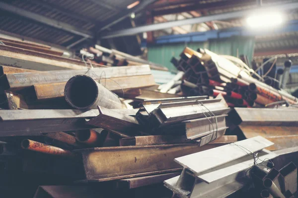 Stack Steel Pipes Metal Factory Shop — Stock Photo, Image