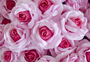 Gül çalılı düğün buketi, arka planda Ranunculus asiaticus