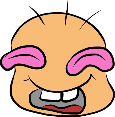 Gülen komik yüzlü çizgi film