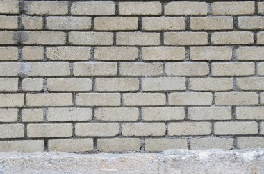 Eski yıpranmış tuğla duvar parçası