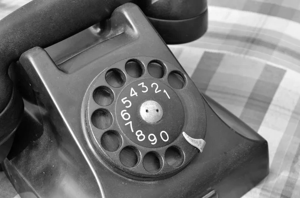 Old Black Phone Black White Vintage Style — Stok Foto