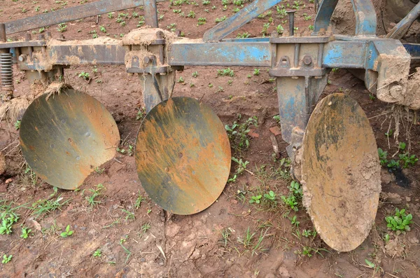 Vintage Farming Equipment Tractor — 图库照片