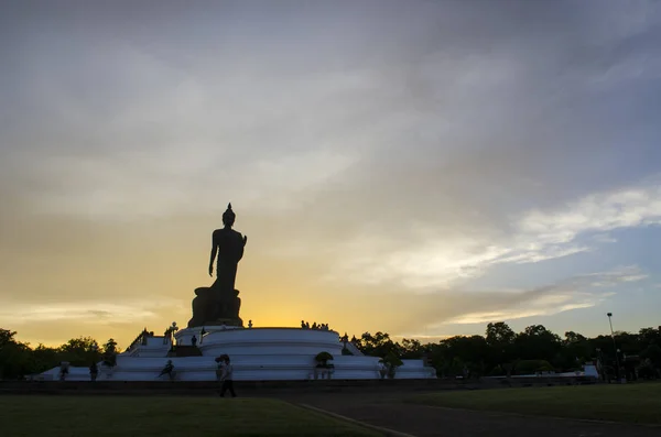 Grande Statue Bouddha Coucher Soleil — Photo