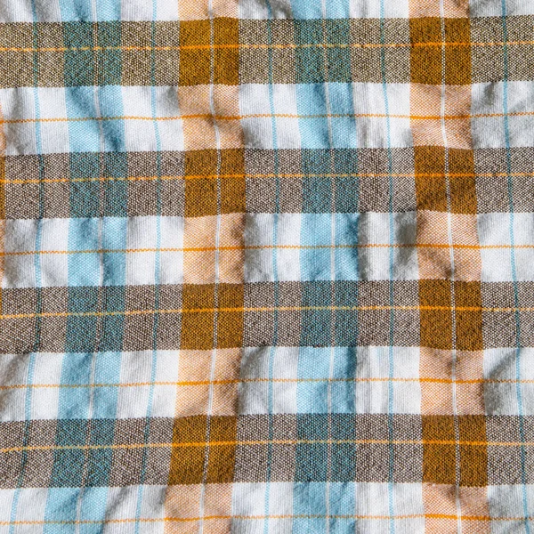Colorful Checkered Loincloth Fabric Background — Stock Photo, Image