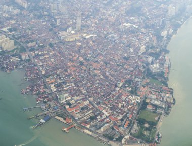Penang şehrinin havadan görünümü