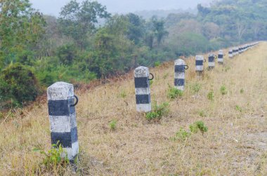 doğal yol yüzeyinde yol kenarı ayağı