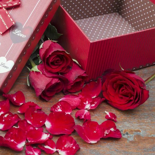 Love Concept Roses Gift Valentine Day — 스톡 사진