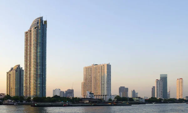 Bangkok City Downtown Night Reflection Skyline Bangkok Thailand — Stock Photo, Image