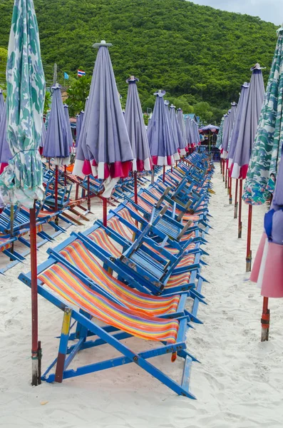 Empty Beach Chairs Sand — Stock Photo, Image