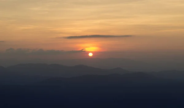 Puesta Salida Del Sol Con Nubes Rayos Luz Otros Efectos — Foto de Stock