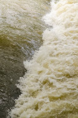 water waves and foam on the river
