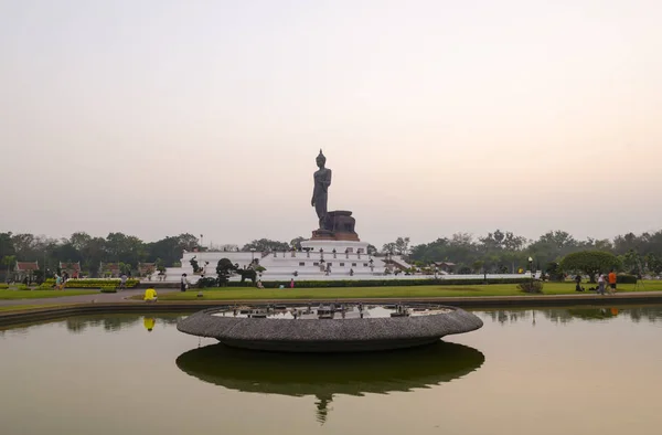 Coucher Soleil Parc Bouddhiste Dans Quartier Phutthamonthon Bouddha Monthon Province — Photo